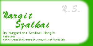 margit szalkai business card